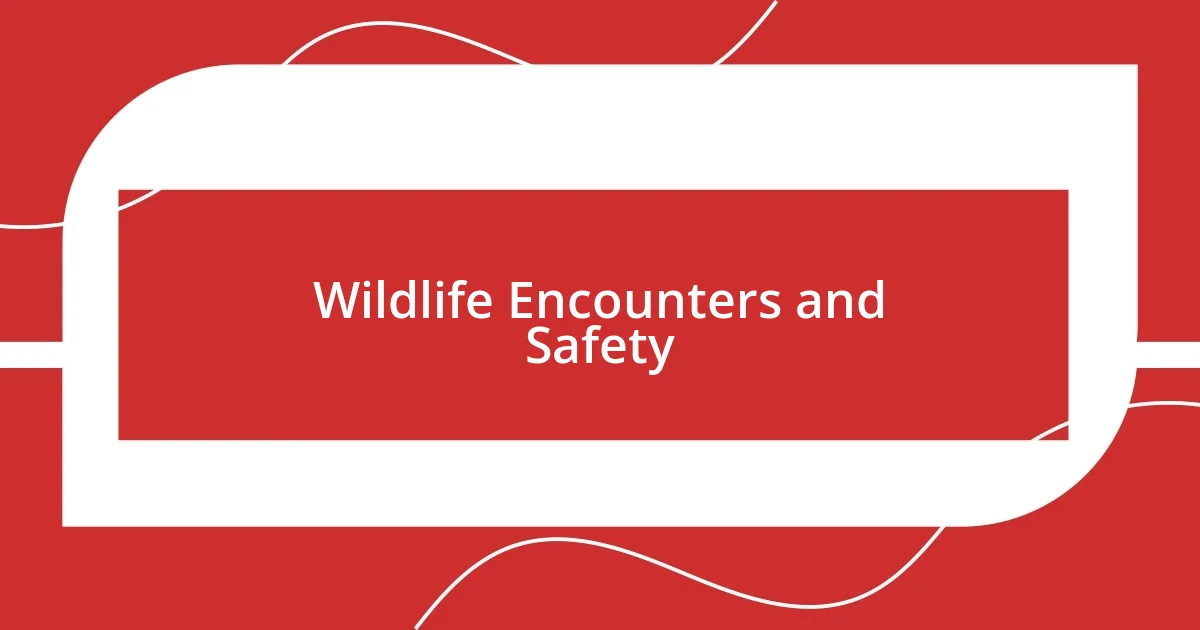 Wildlife Encounters and Safety